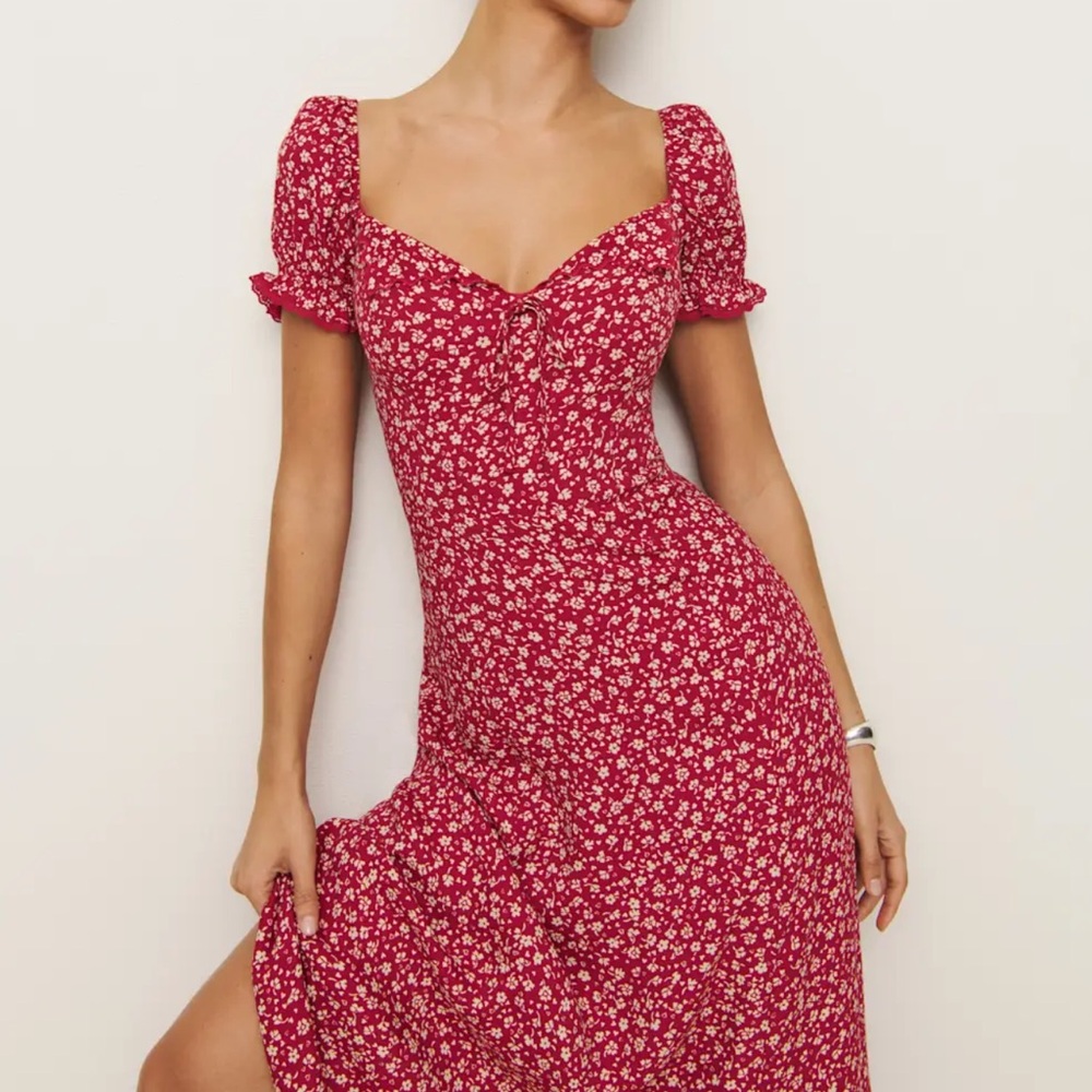 Reformation Shyla Dress Red